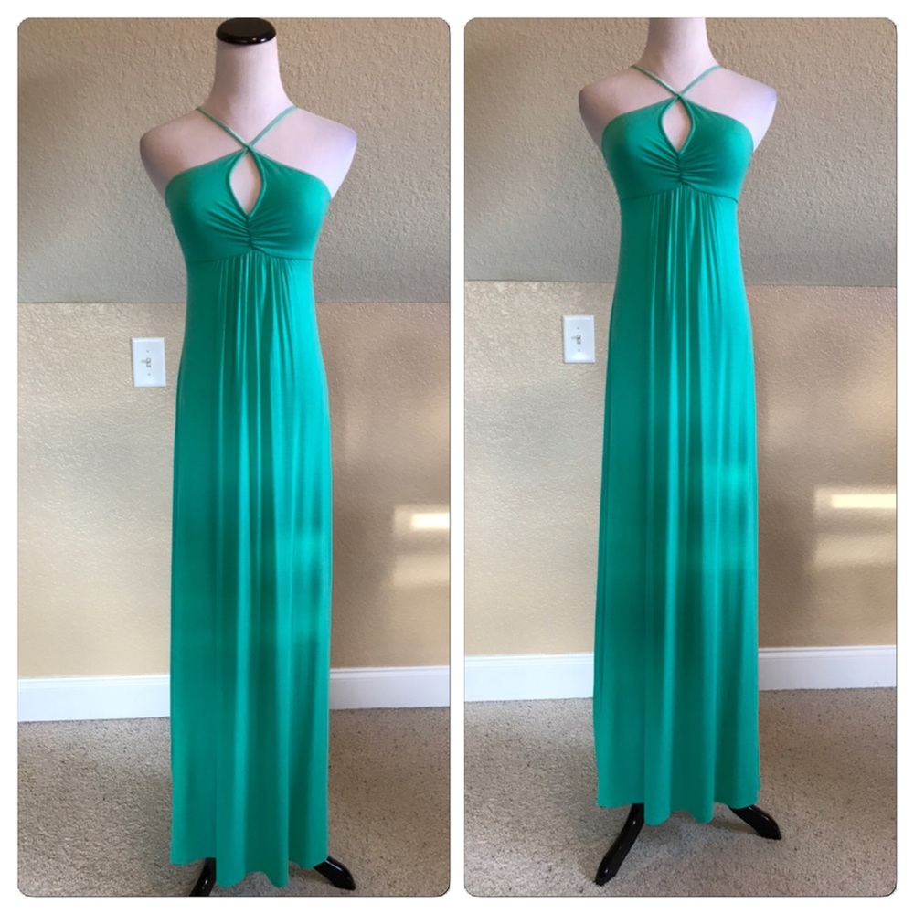 NWT, Anthropologie, Aqua/Teal Maxi Dress!